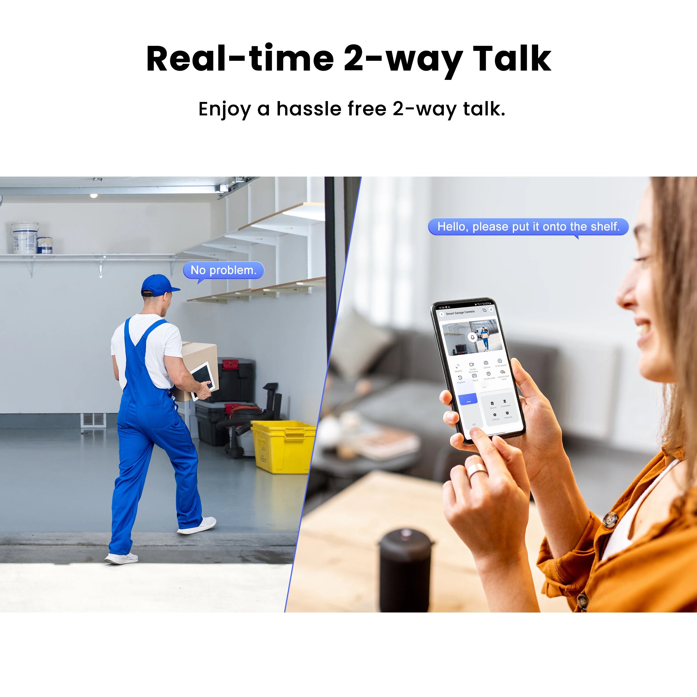 GIRIER WiFi Garage Door Opener with Security Camera 1080P Smart Garage Camera Supports 2-way Talk