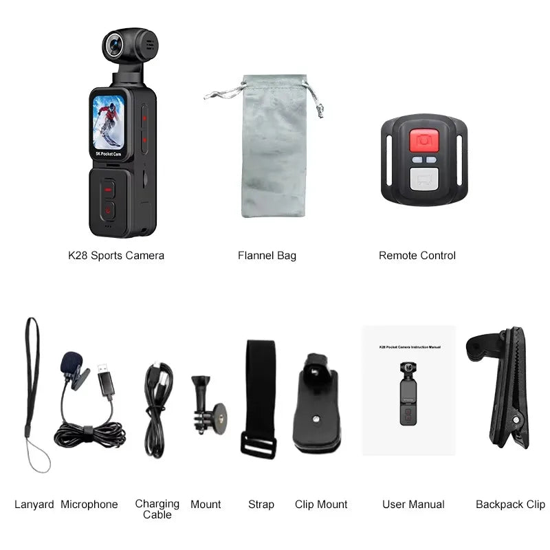 5k Ultra Hd Thumb Camera Touch Screen Wifi Mini Camera Handheld Portable Digital Video Recorder Body Cam Pocket Action Camera