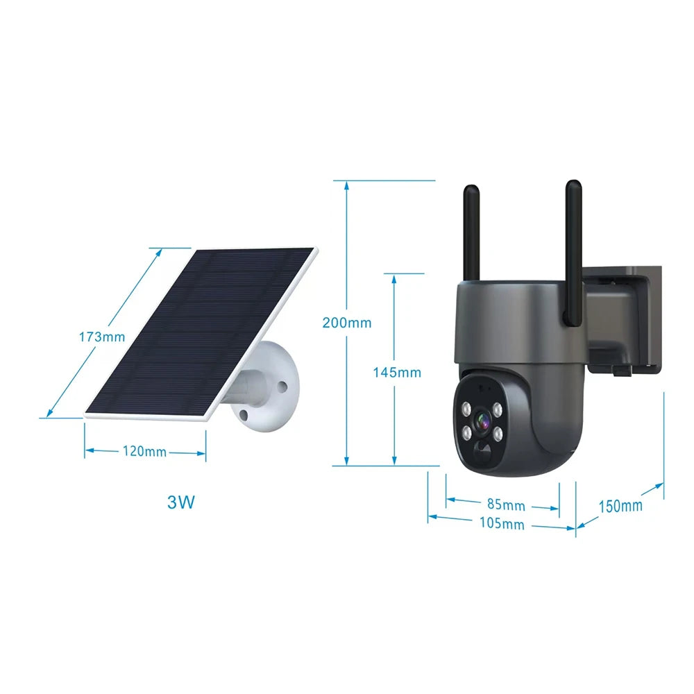 Hot Sale Remote Control Wireless Outdoor Water Proof Night Vision Smart Network Security Camera with Solar-Powered