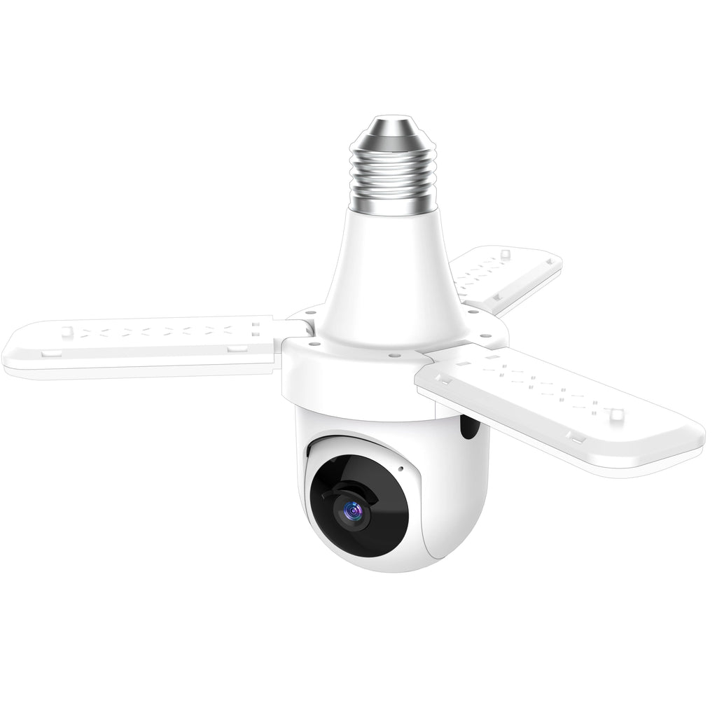 Night Vision 360 Degree 360 Monitor Home Wireless Mini Light Bulb Camera Three-leaf Fan Indoor CCTV Security Camera