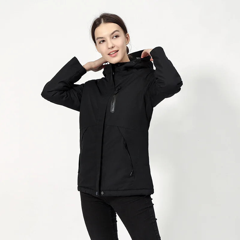 Men's USB Heated Ski Jacket – Padded Winter Coat with Electric Heating