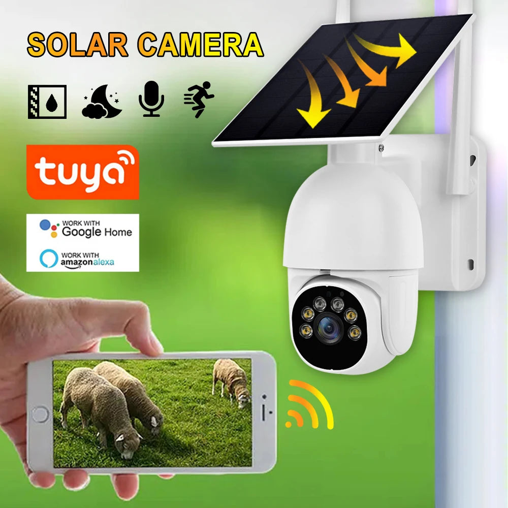 Wireless Outdoor Solar Security Camera Tuya App so Wireless Outdoor Solar Security Camera Tuya App so Outdoors With Battery