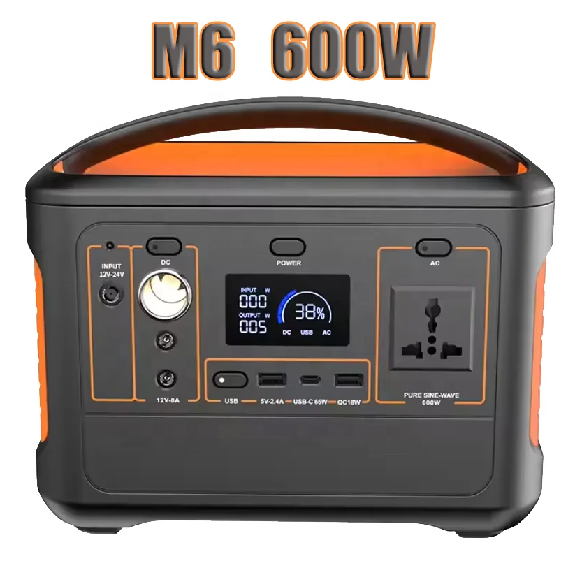 568Wh Portable Power Station – 300W (600W Peak) Solar Generator with AC & USB