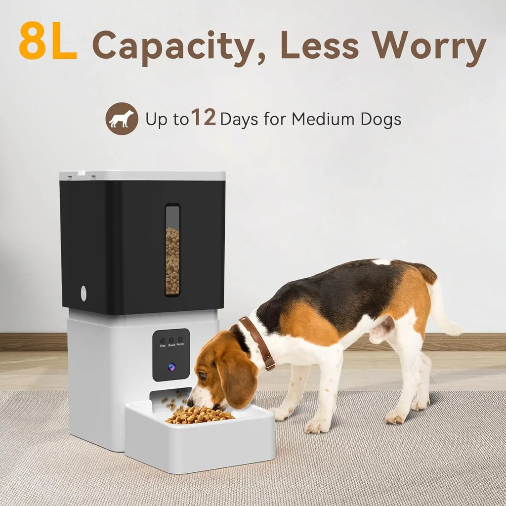 8L Smart Automatic Pet Feeder with 1080P Camera – WiFi App Control for Cats & Dogs