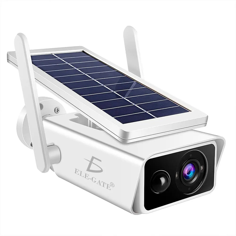 Ele-Gate Solar Camera 2MP Full HD Wireless Surveillance CMOS Sensor Cloud Solar Panel IP65 Waterproof Outdoor Security Camera