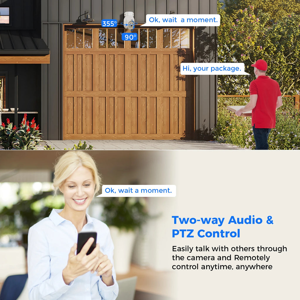 Hiseeu Home Security Camera System Wireless 5MP Nvr Kit P2p Video PTZ Speed Dome Surveillance CCTV Camera System Wifi Kit