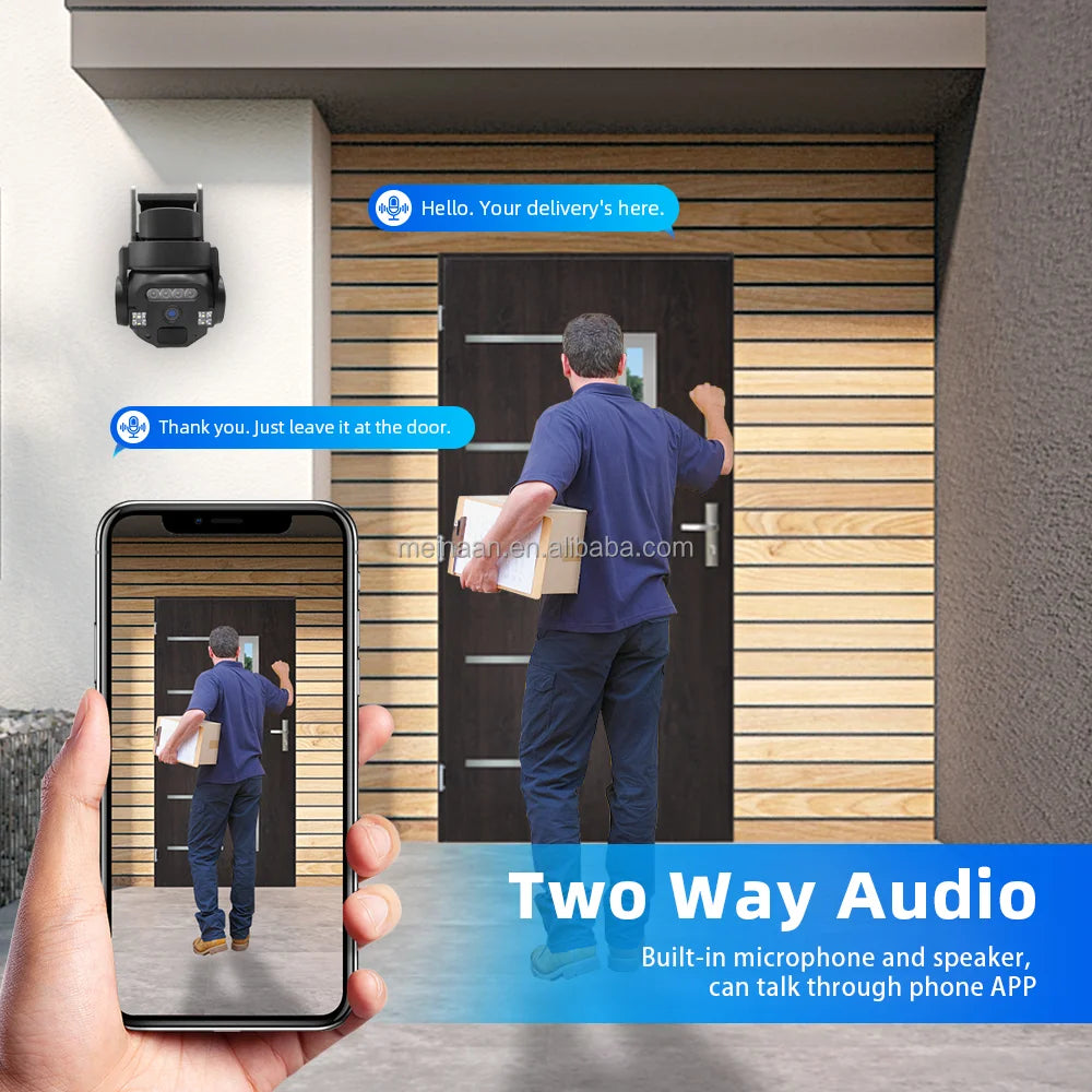 3MP 2K Floodlight WiFi Home Smart Outdoor Wireless Camera 360 IP PTZ Tuya Smartlife WiFi CCTV Network Security Camera