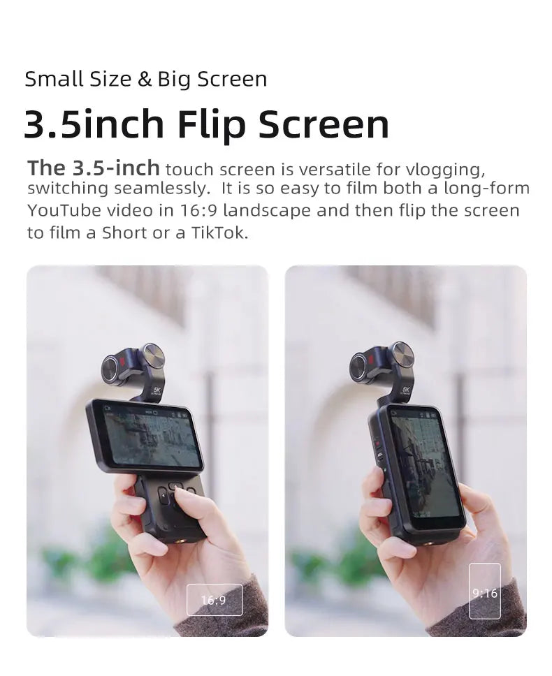 M5 Professional 4K Timelapse Pocket Camera Recording Function Vlogrs YouTubers Live Streamers Featuring AI face tracking