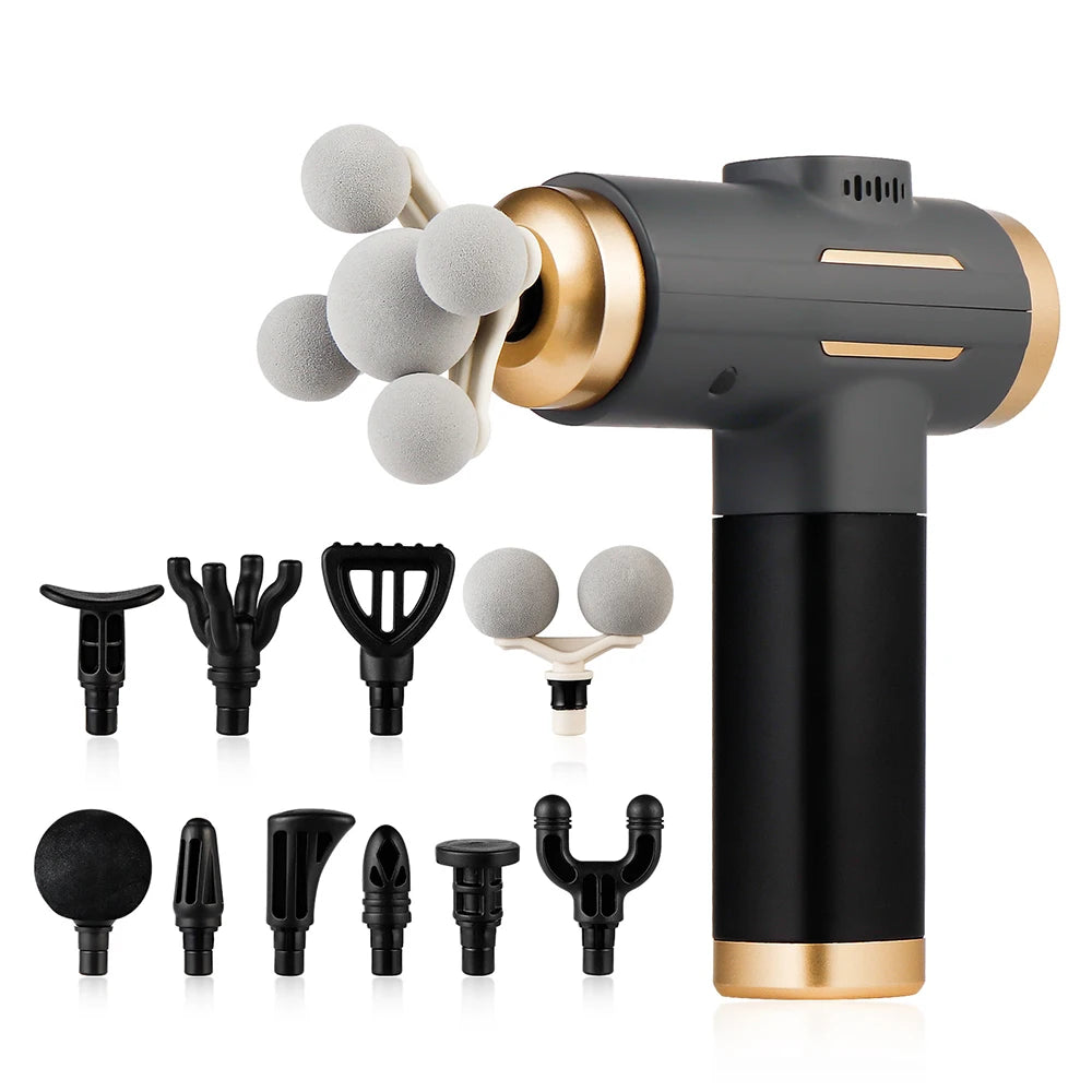 11-in-1 Electric Massage Gun – 99 Speed Levels, Deep Tissue Percussion Massager
