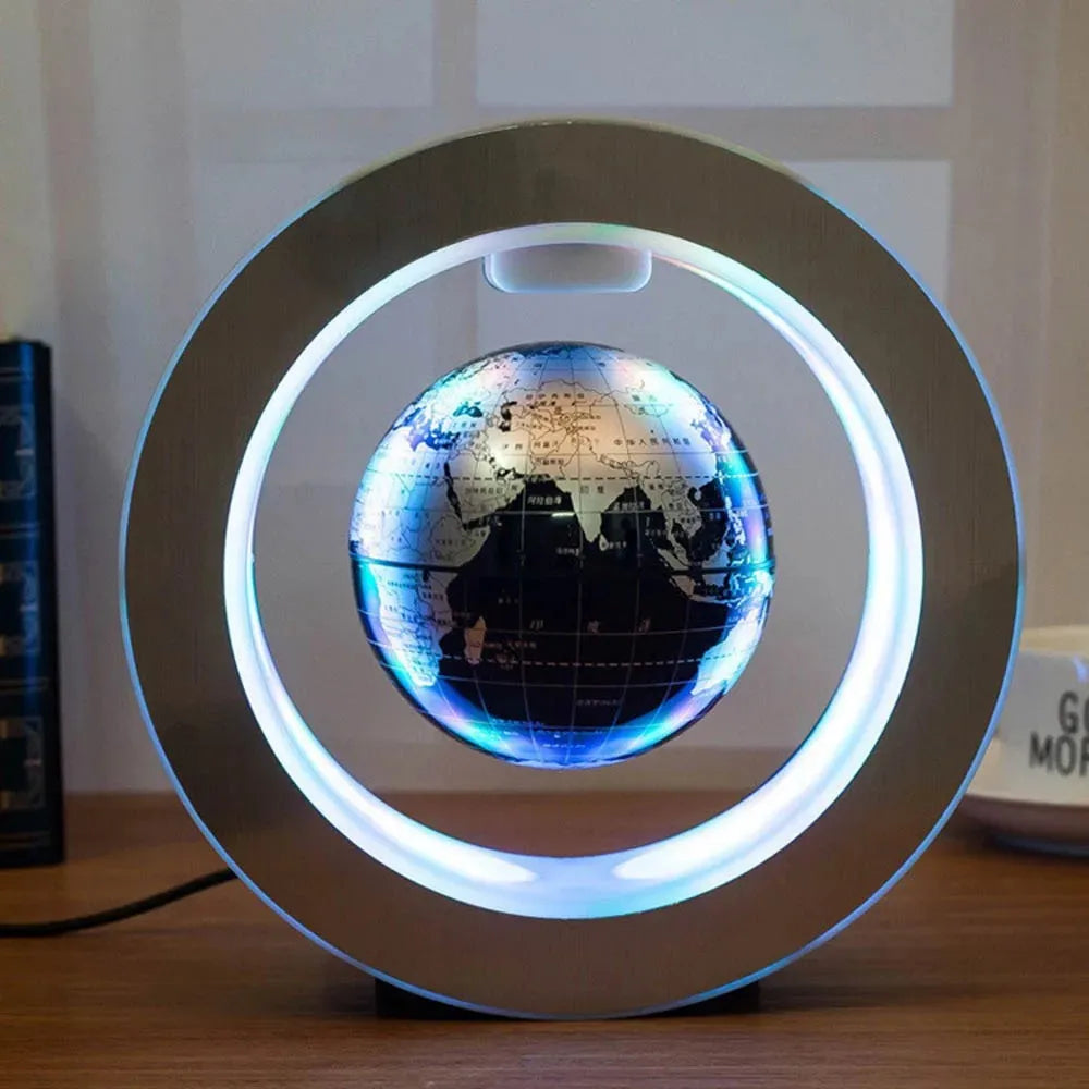 Floating Levitating Globe Lamp – Rotating World Map with LED Light