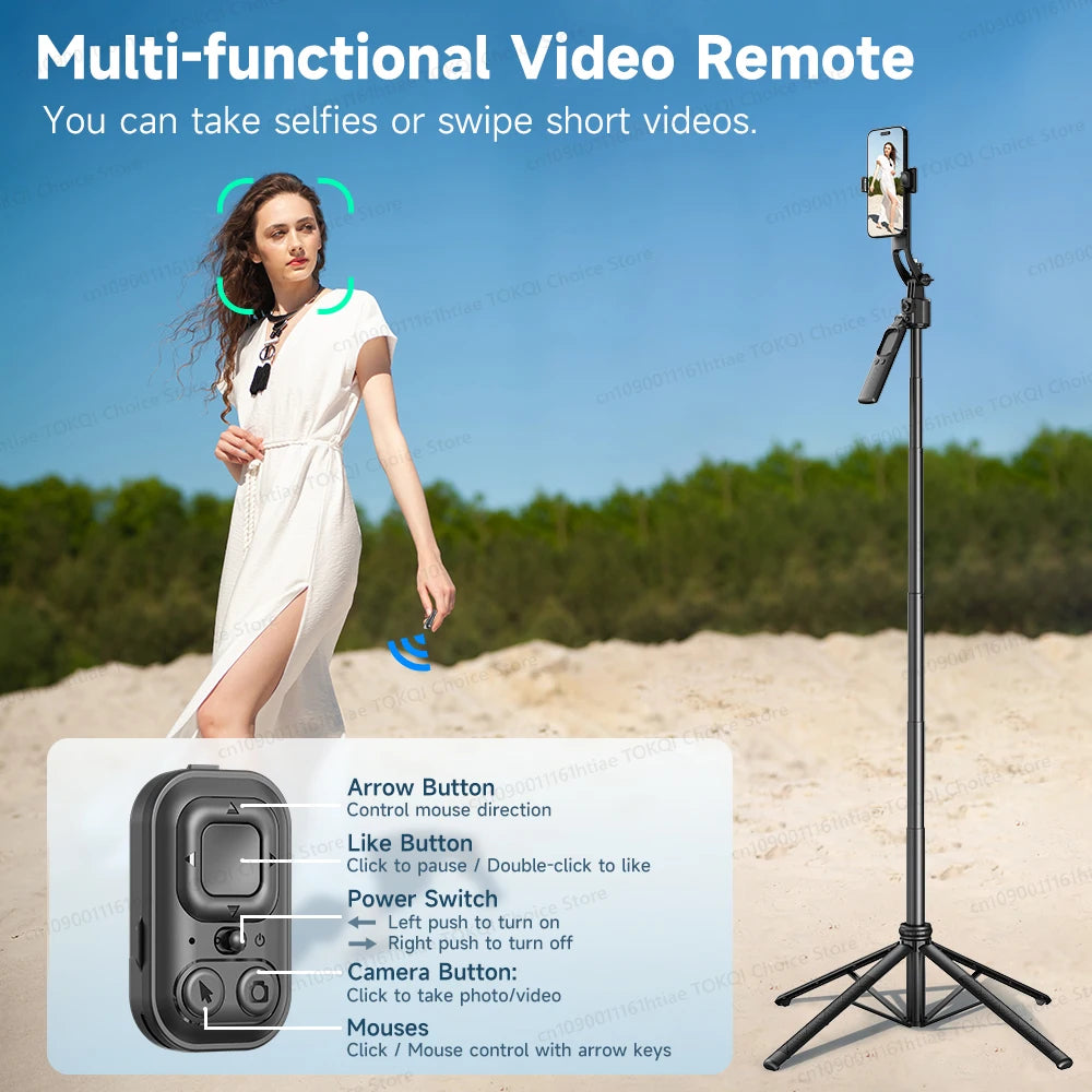 AI Face Tracking Gimbal Phone Stand – 360° Auto Rotate Selfie Stick Tripod