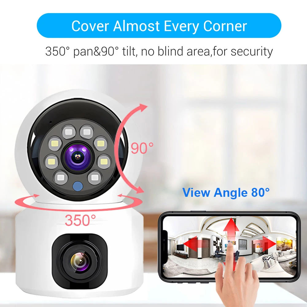 V380 Pro Dual Lens 8MP Wireless Camera WIFI Home Smart Protection Wireless CCTV Indoor Camera Two Way Audio