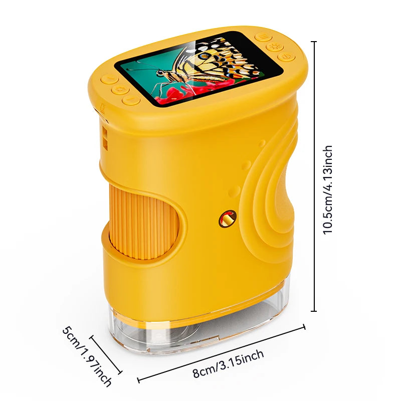 1000X Handheld Digital Microscope for Kids – Rechargeable with 2" Screen, STEM Gift