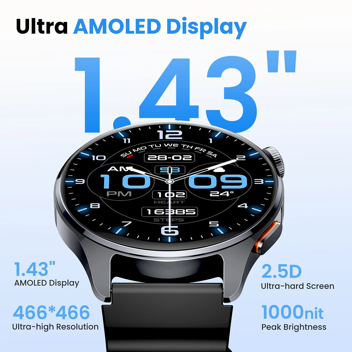 HAYLOU Watch 4S GPS Smart Watch, 1.43" AMOLED Display, 120+ Workout Modes