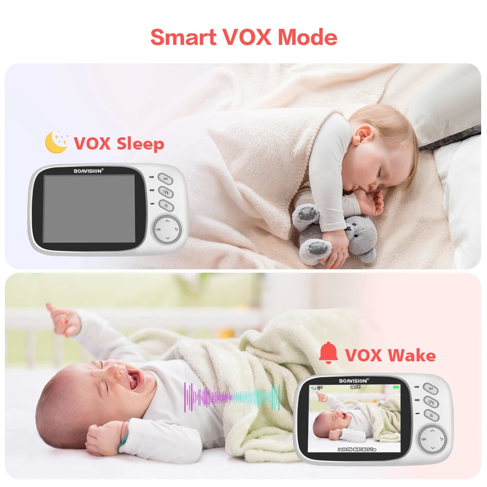 Wireless Video Baby Monitor – 3.2" Screen, Night Vision & Two-Way Talk