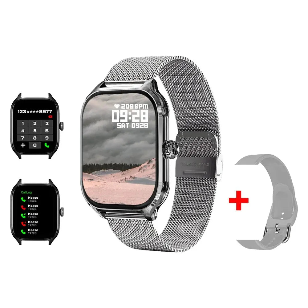 H9 2.01" HD Smart Watch with Bluetooth Calling, Message Preview & Weather Forecast