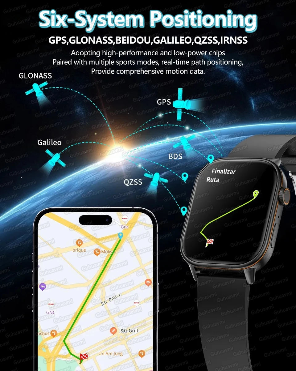 Outdoor GPS Smart Watch for Men, 2.01" AMOLED, Compass, 178+ Sports Modes