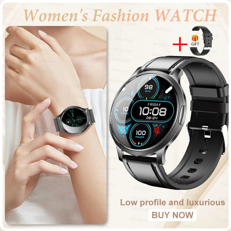 Women's AMOLED Smart Watch with Custom Watch Faces, Bluetooth Calling, Water Resistant