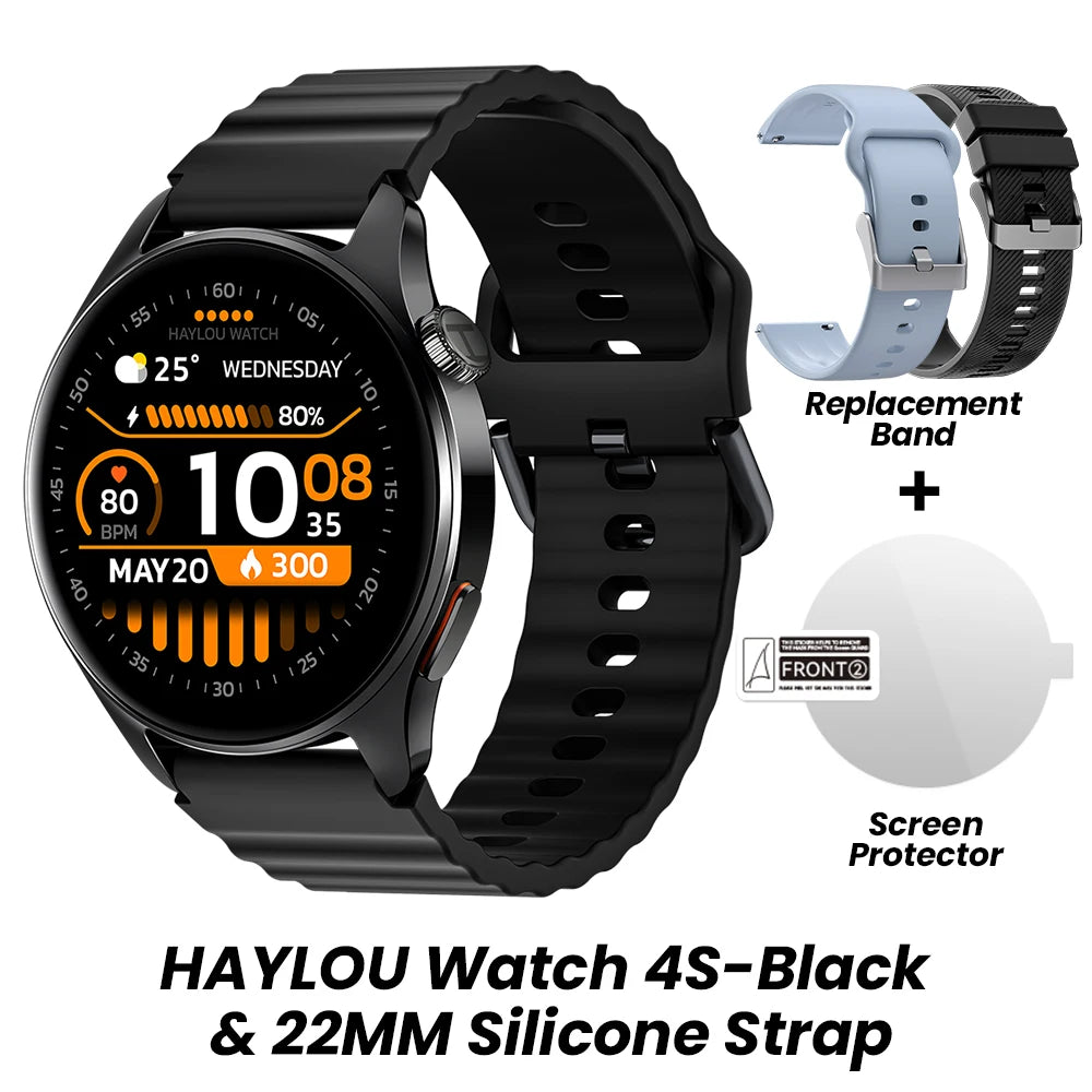 HAYLOU Watch 4S GPS Smart Watch, 1.43" AMOLED Display, 120+ Workout Modes