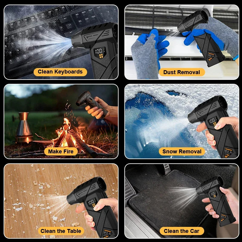 Powerful Mini Turbo Jet Blower – Cordless Handheld Air Blower for Car Drying & Dust