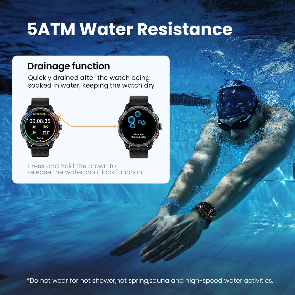 HAYLOU Solar Ultra GPS Smart Watch, 1.6" AMOLED, 5ATM Water Resistant, Bluetooth Calling