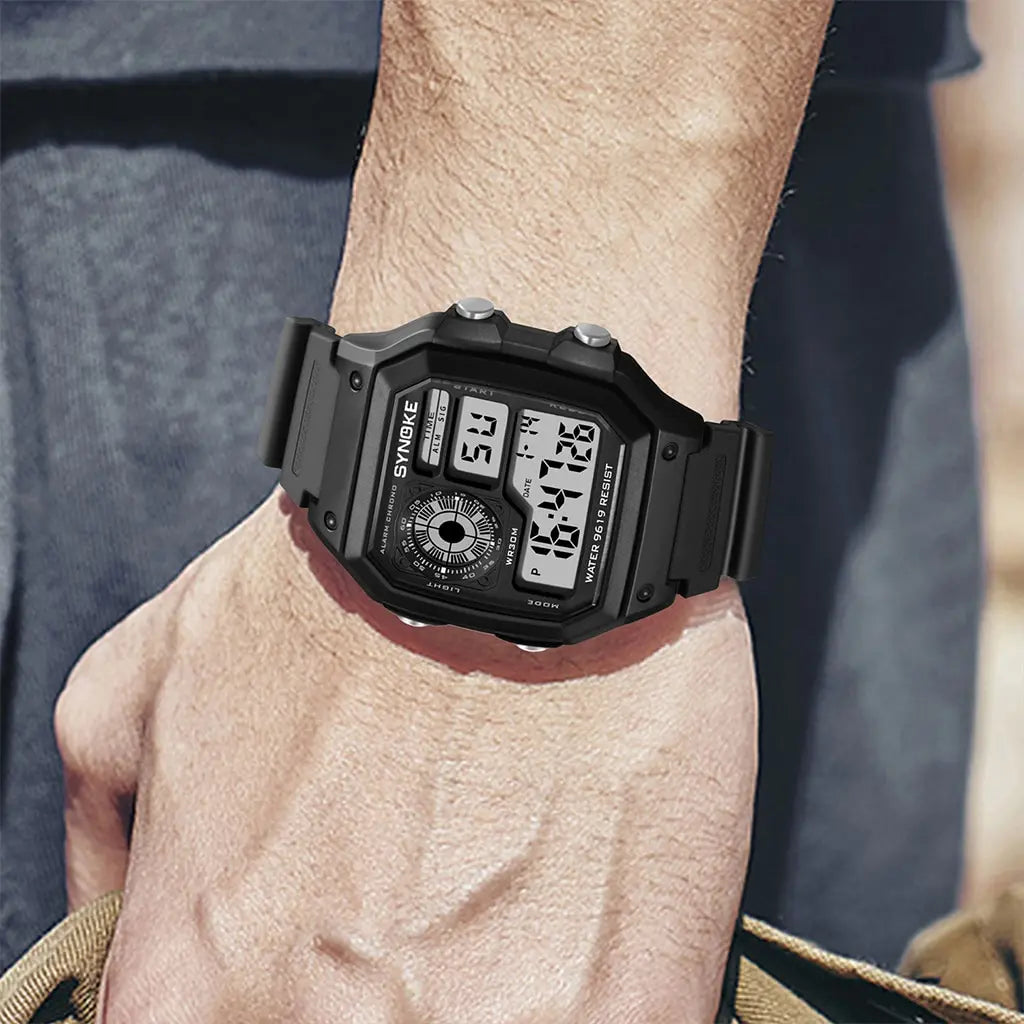 SYNOKE Men's Military Digital Watch, Luminous Chronograph, Water Resistant