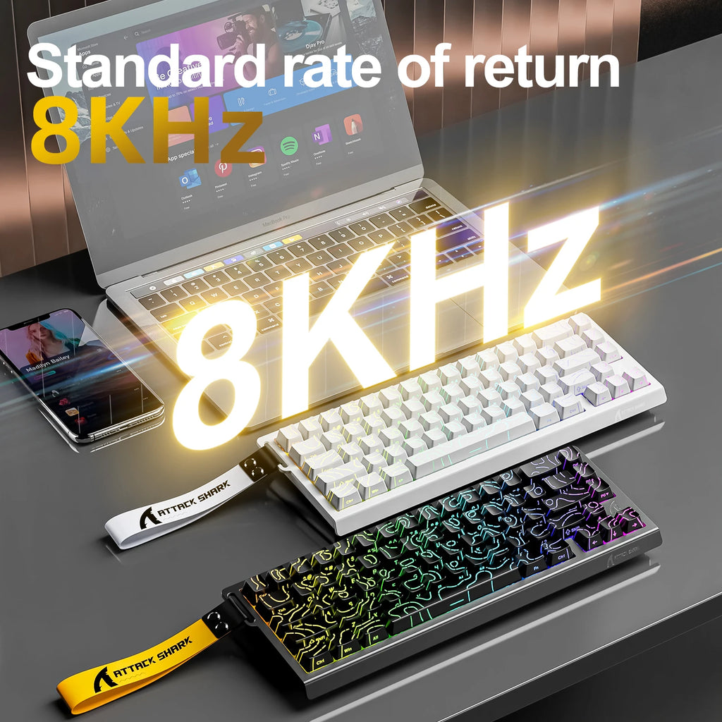 Hall Effect Magnetic Switch Gaming Keyboard – 68 Keys, RGB, Rapid Trigger