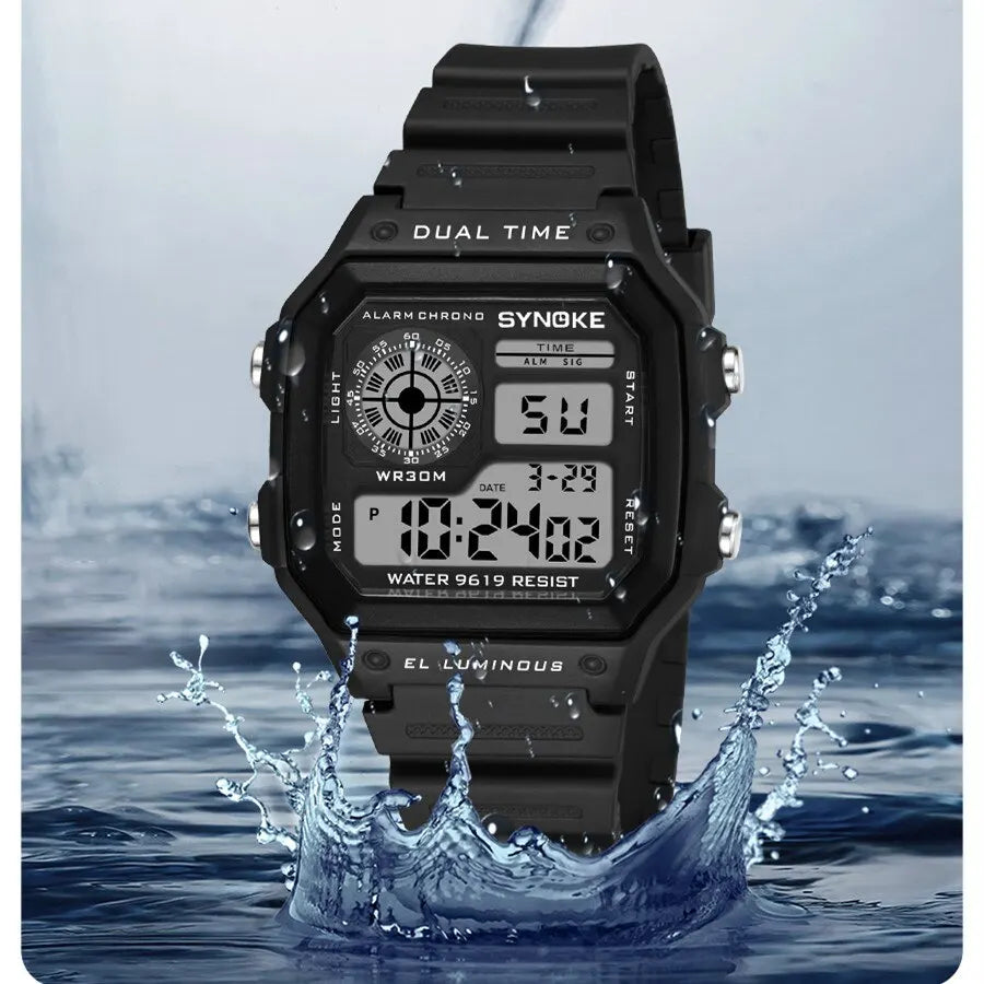 SYNOKE Men's Military Digital Watch, Luminous Chronograph, Water Resistant