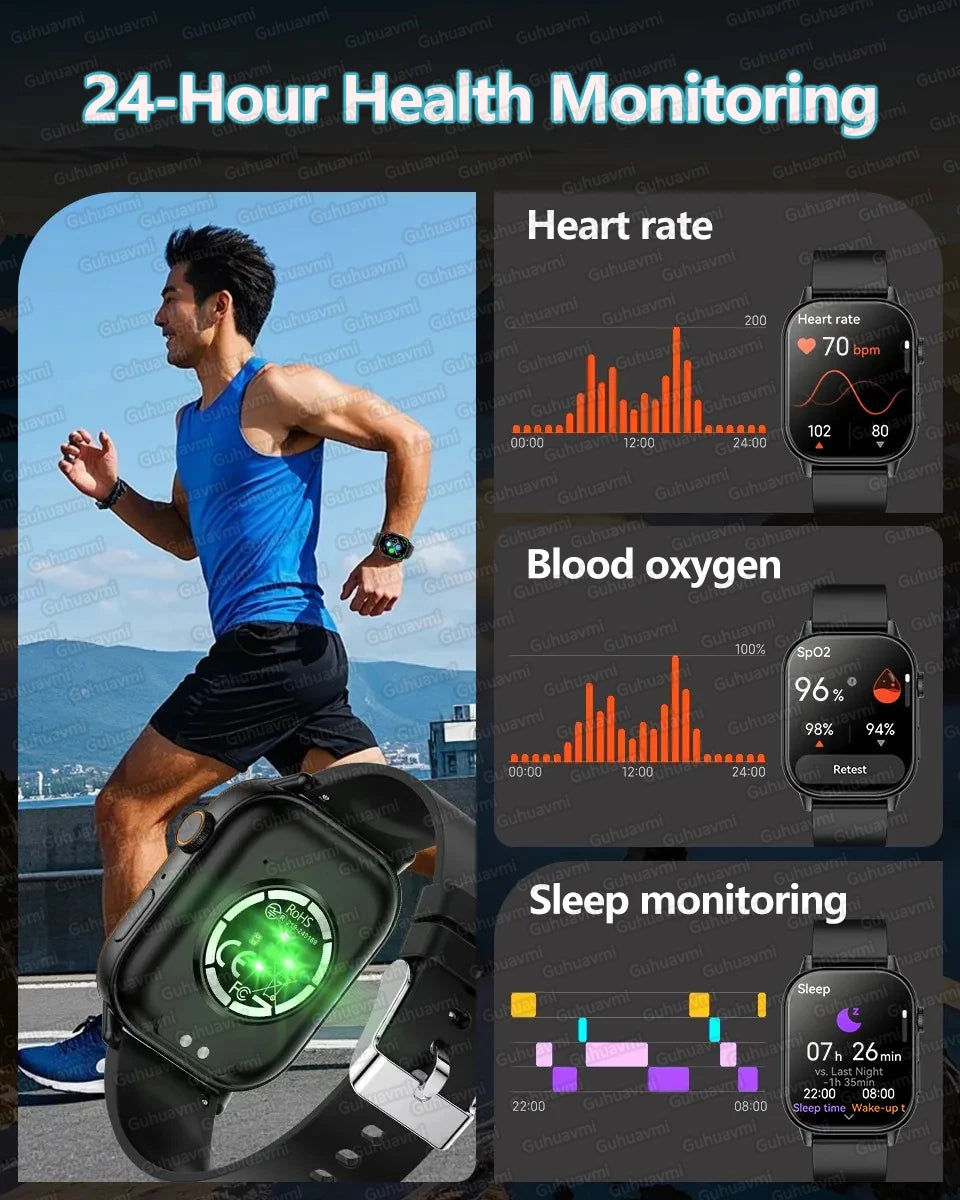 Outdoor GPS Smart Watch for Men, 2.01" AMOLED, Compass, 178+ Sports Modes