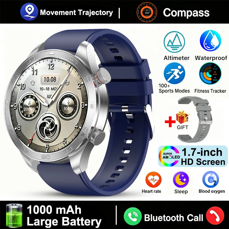 Outdoor GPS Smart Watch with AMOLED Screen, Compass, Bluetooth Calling, IP68 Waterproof