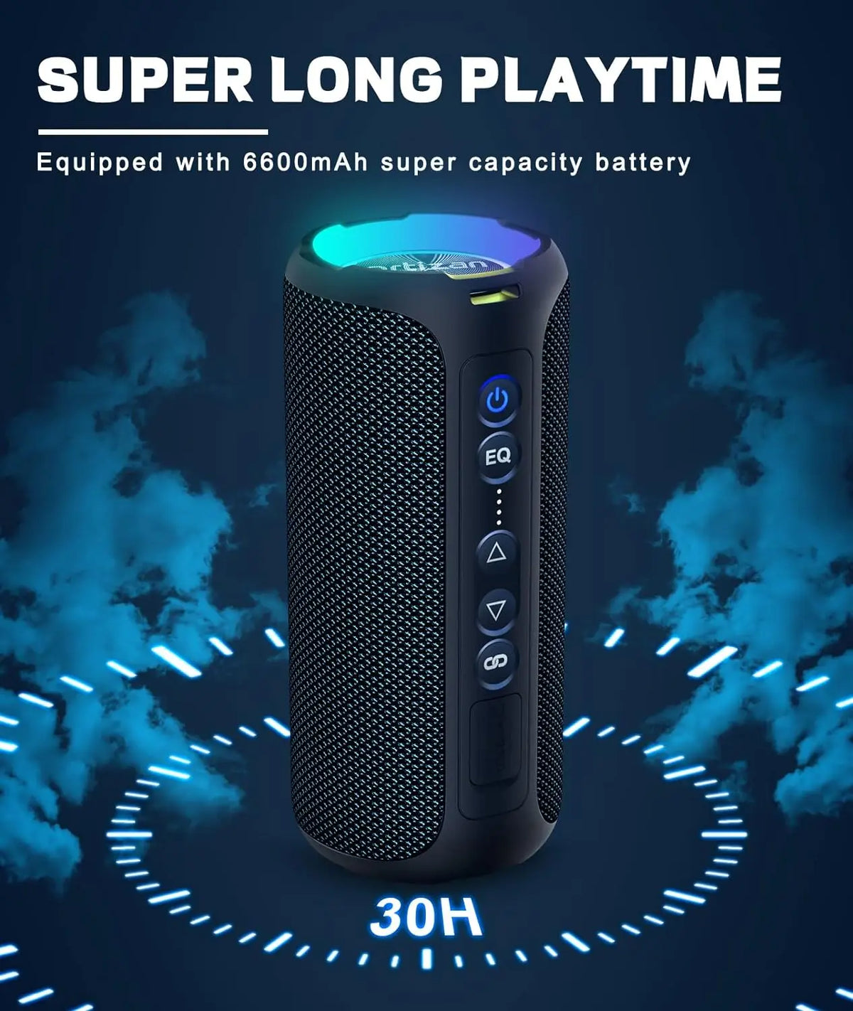 40W Portable Bluetooth Speaker – Deep Bass, Waterproof Outdoor Wireless Speaker