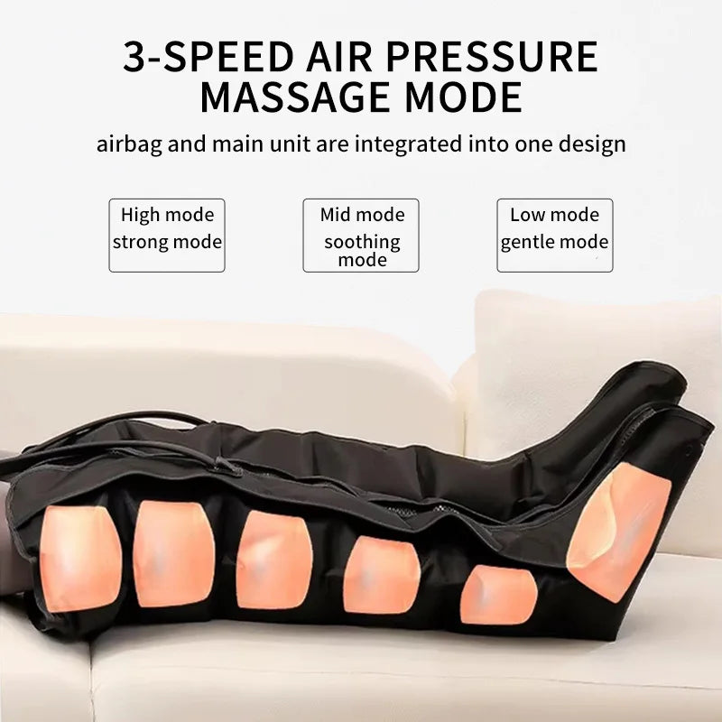 Pneumatic Leg & Calf Massager with Heat – Air Compression Wraps