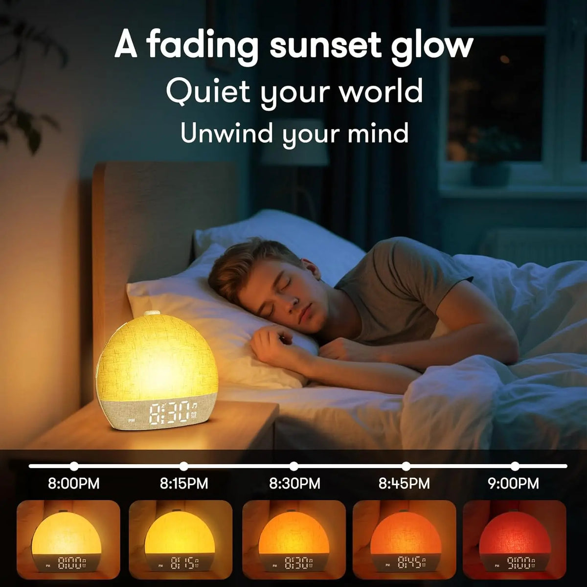Sunrise Alarm Clock Wake-Up Light – Natural Light Alarm with Night Light & Timer