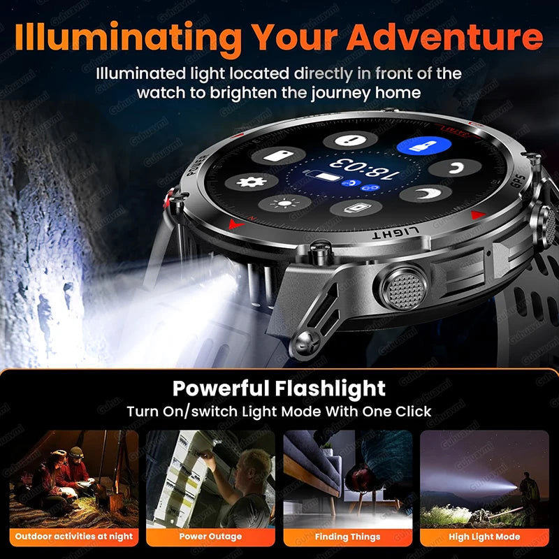 GPS Navigation Smart Watch with AMOLED Screen, Compass, NFC & Bluetooth Calling