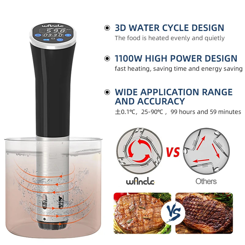 1100W Sous Vide Cooker – Precision Immersion Circulator with LCD Touch