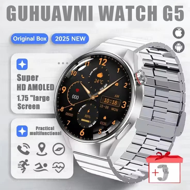 G5 Plus GPS Smart Watch for Men, 1.75" AMOLED, Compass, Bluetooth Calling, IP68
