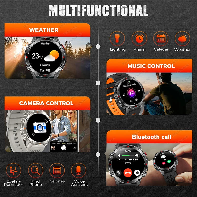 GPS Navigation Smart Watch with AMOLED Screen, Compass, NFC & Bluetooth Calling