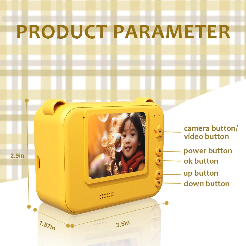 Kids Instant Print Camera – 1080P HD Digital Camera with Thermal Printer