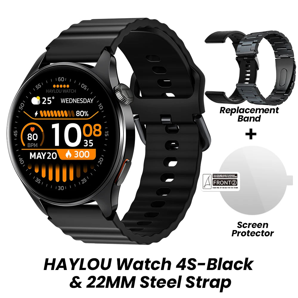 HAYLOU Watch 4S GPS Smart Watch, 1.43" AMOLED Display, 120+ Workout Modes