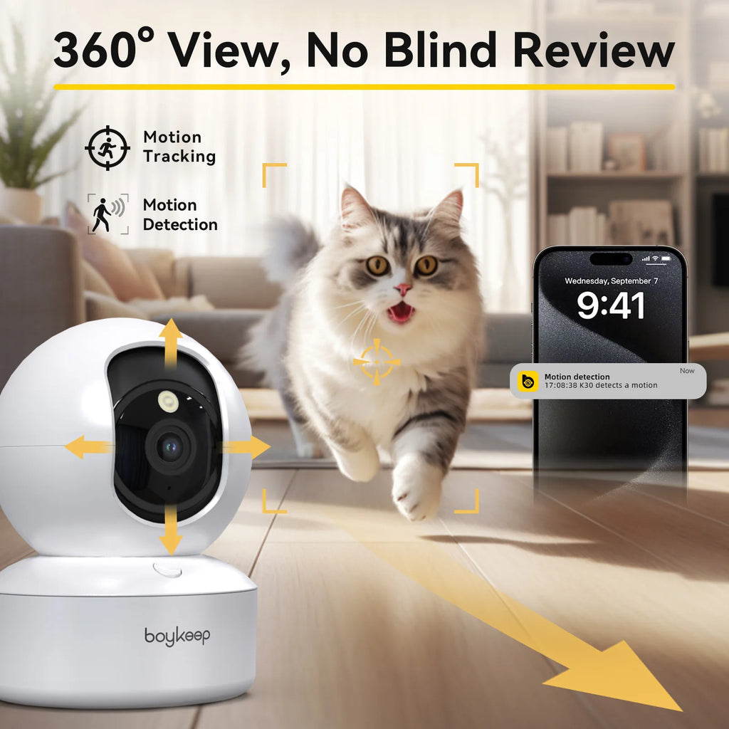 2K Pet Camera with Phone App – Dual-Band WiFi Dog & Cat Monitor with Two-Way Audio