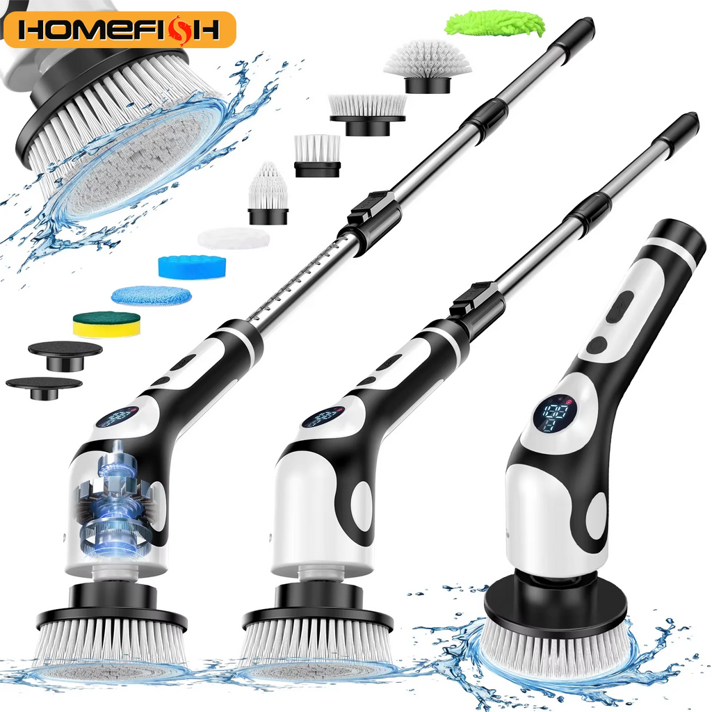 Electric Spin Scrubber – Rechargeable Rotary Cleaning Brush for Kitchen & Bathroom