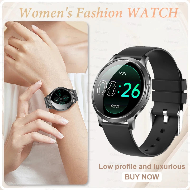 Women's 1.32" AMOLED Smart Watch with Bluetooth Calling, Elegant Steel Band