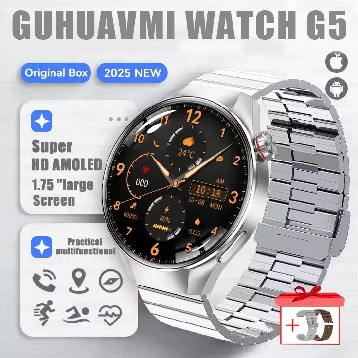 G5 Plus GPS Smart Watch for Men, 1.75" AMOLED, Compass, Bluetooth Calling, IP68