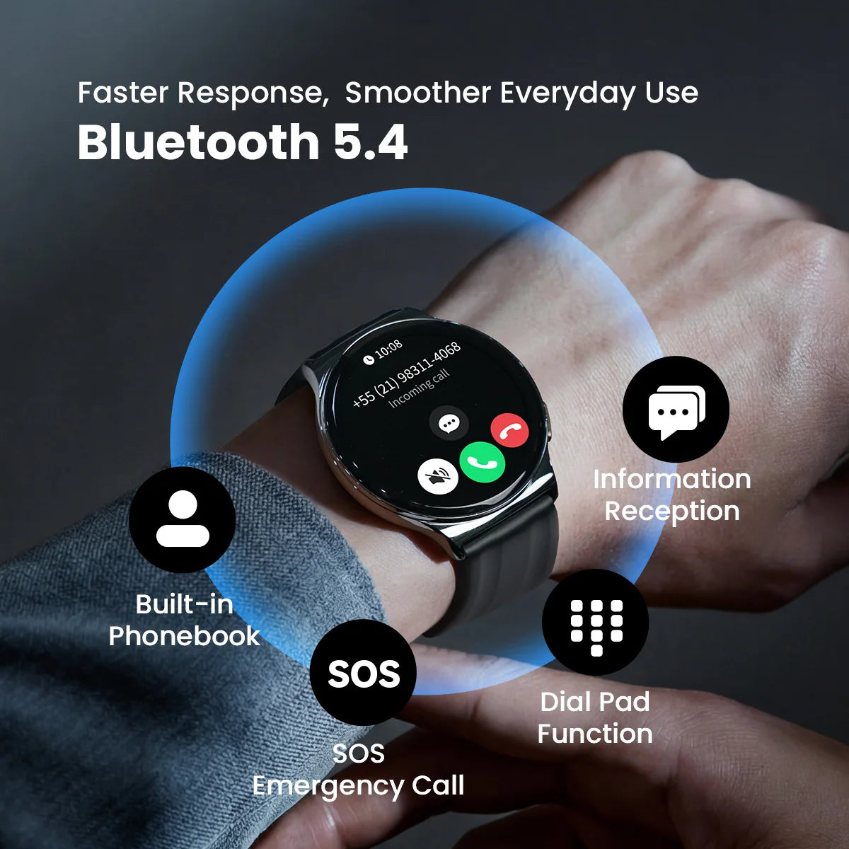 HAYLOU Solar Lite 2 Smart Watch, 1.43" AMOLED Display, 150+ Sports Modes, Voice Calling