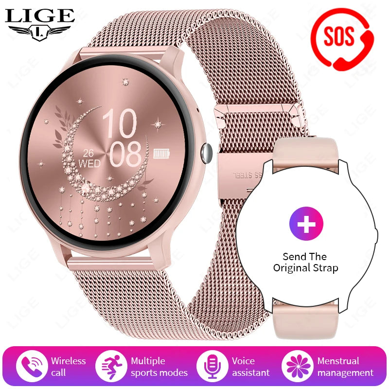 LIGE Unisex Smart Watch with Bluetooth Calling, 1.39" Display, Sports Modes