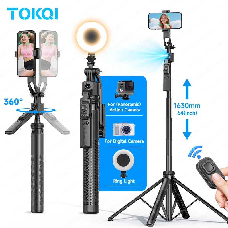 AI Face Tracking Gimbal Phone Stand – 360° Auto Rotate Selfie Stick Tripod