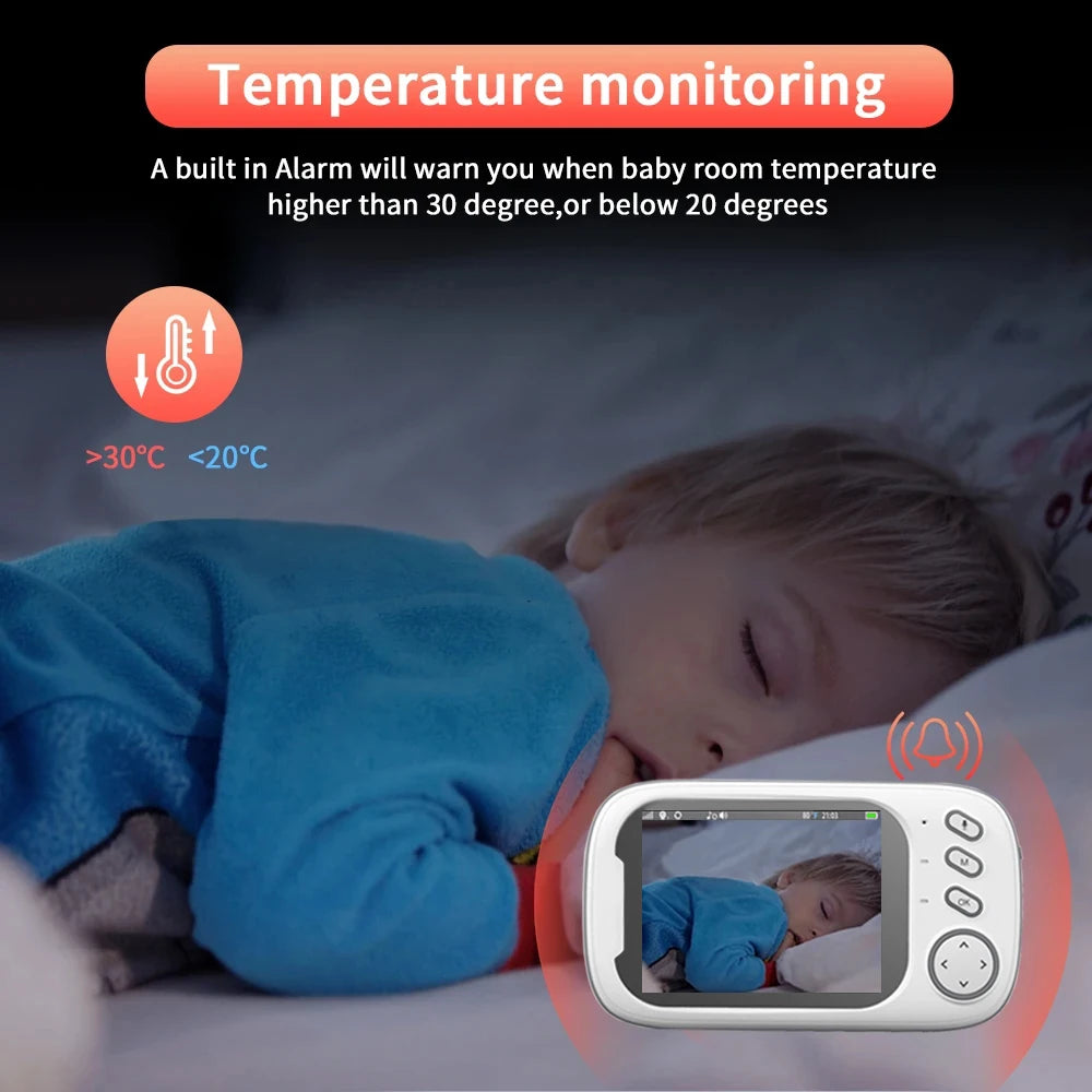 3.5" Wireless Video Baby Monitor – Night Vision & Two-Way Talk