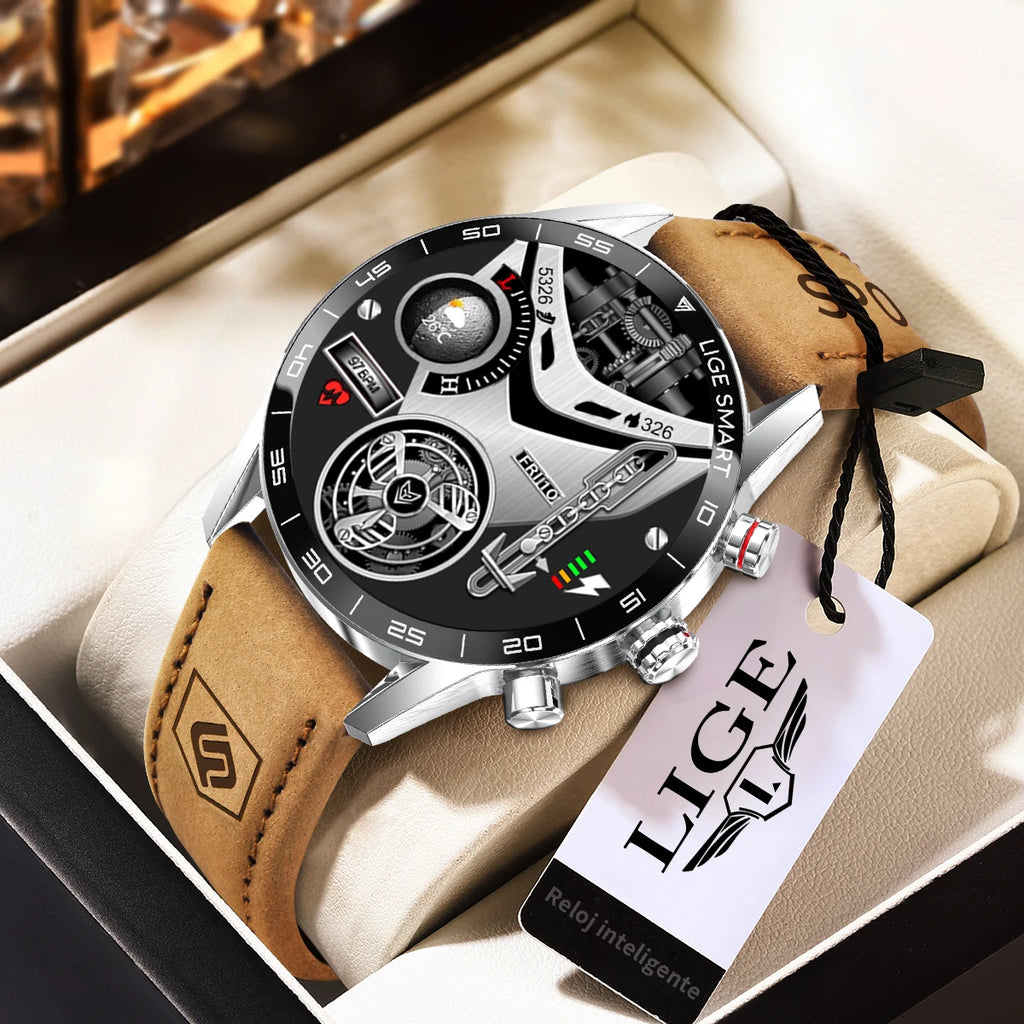 LIGE Rugged Military GPS Smart Watch for Men, AMOLED Display, Bluetooth Calling