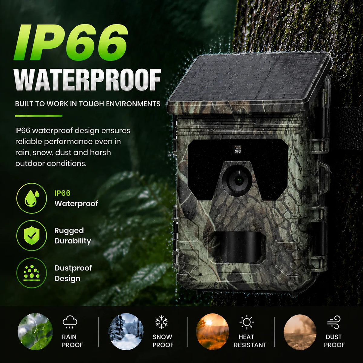 4K 50MP Solar Trail & Hunting Camera – Infrared Night Vision