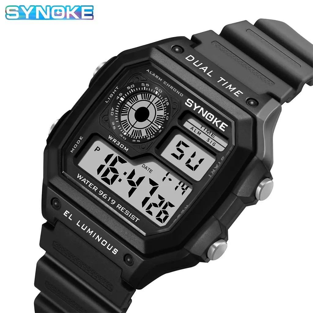 SYNOKE Men's Military Digital Watch, Luminous Chronograph, Water Resistant